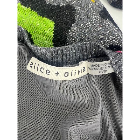 Alice + Olivia Metallic Rhodes Leopard Print Sweater - Picture 9 of 11